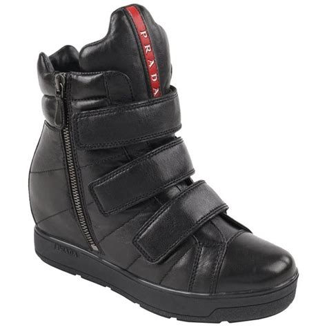 prada vitello vintage mens sneakers|Vintage PRADA Vitello Leather Triple Strap Hi Top Wedge .